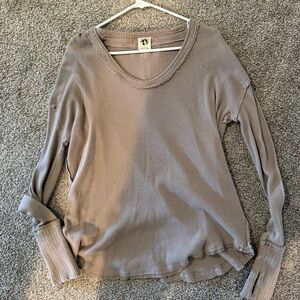 We The Free Women's Taupe Long Sleeve Top